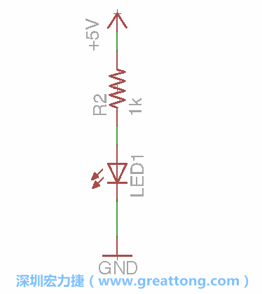 如圖所示放置一個開關（switch）、10K電阻器（10k resistor）和0.1μF的電容（0.1μF capacitor），并把開關的一端連到接地端上。