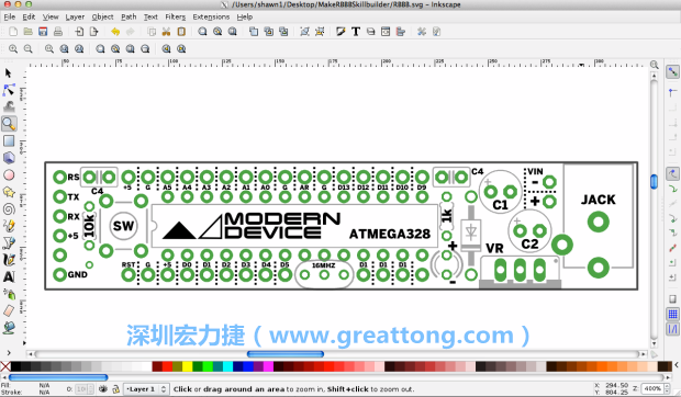 既然你有一個(gè)以電路板為背景的清晰影像了，使用向量工具將要絲印的圖像畫在上面吧，下面有一個(gè)例子。