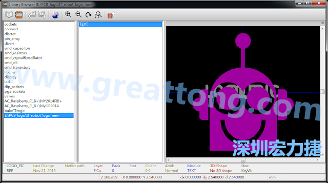 目前這個Library IT_robot_logo_new.mod 只有一個footprint。如何增加更多footprint 到這個library 中呢?